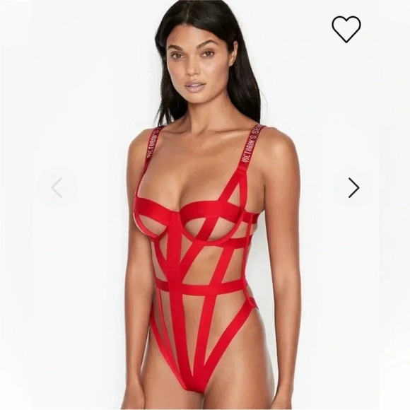Victoria's Secret Other - Victoria's Secret Red Geometric Bodysuit